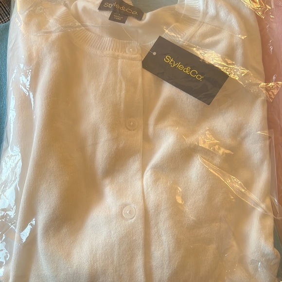 Style & Co Women’s Winter White Cardigan Crewneck NEW with Tags Size Large - Picture 6 of 7